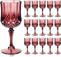 Ciaell 24PCS Burgundy Plastic Wine Glasses - 7 Oz Plastic Goblets for Party - Burgundy Vintage Drinking Glasses - Disposable Water Goblets Set for Wedding, Bar, Wine, Beer, Juice