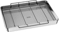Baker's Secret Non-Toxic Large Roasting Pan 18" with Rack, Roaster 100% Recycled Aluminum, Turkey Roasting Pan, Vegetables, Poultry - The Natural Aluminum Collection PFOA, PFOS, and PTFE free