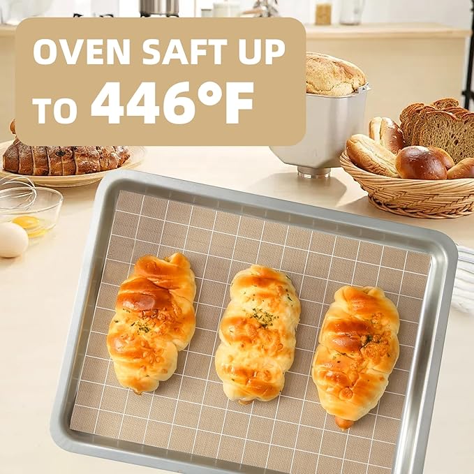 Silicone Baking Mat Roll 16IN*5FT Free Cutting, Non-Slip Pastry Mat, Non-Stick Reusable Air Fryer Liner, Oven Liners, Freeze Dryer Mat, Easily Cut to Size Fit All Ovens Pans Tins Dishes