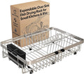 MAJALiS Dish Drying Rack Over The Sink with Utensil Holder | Expandable Stainless Steel Dish Drainer for Small Kitchen, Apartment, RV, Counter Space Saving, Perfect Fit, Rustproof