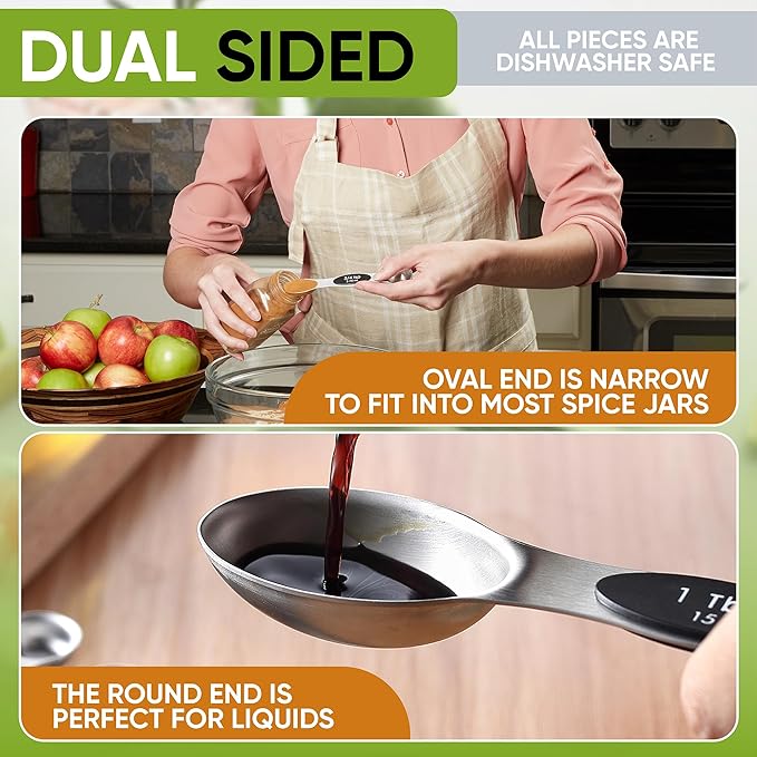 Spring Chef Premium Swivel Vegetable Peeler & Magnetic Measuring Cups & Spoons, Set of 15 with Leveler - 2 Product Bundle - Black