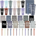 Shellwei 36 Pcs Employee Appreciation Gifts Bulk 24 oz Thank You Tumbler with Lid and Straw Mini Spiral Notebooks and Pens Appreciation Gifts for Team Employee Coworkers Teacher (Bright)