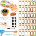 BGraceyy Spice Jars with Labels, 35 Pcs 4 oz Glass Spice Jars with Bamboo Lids, Minimalist Stackable Airtight Spice Containers with 426 labels for Home Kitchen, Pantry, Spice Cabinet, Drawer, Rack