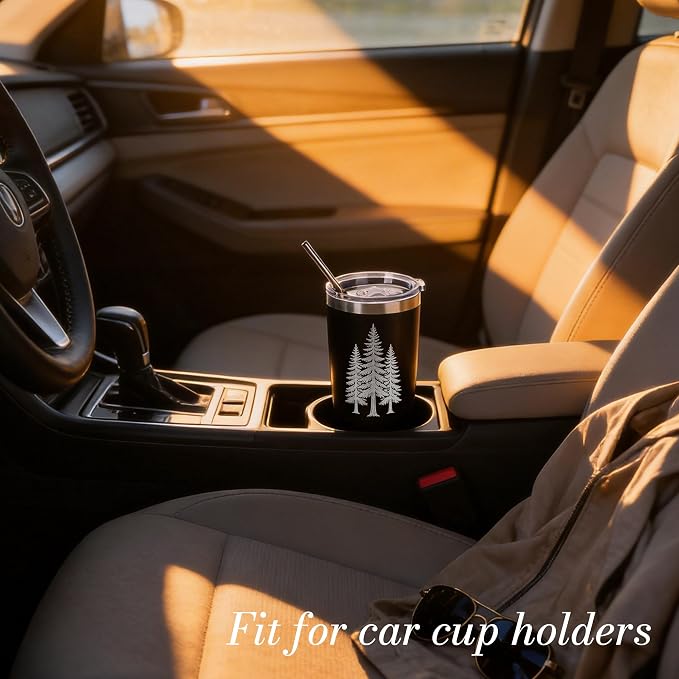 Joyclub Tumblers Bulk Laser Engraving Blanks Easy Carry 12 Pack 20 oz Tumblers Black Stainless Steel Tumblers with Lids Straws and Brushes for Car Commute DIY Gifts Team Family Use