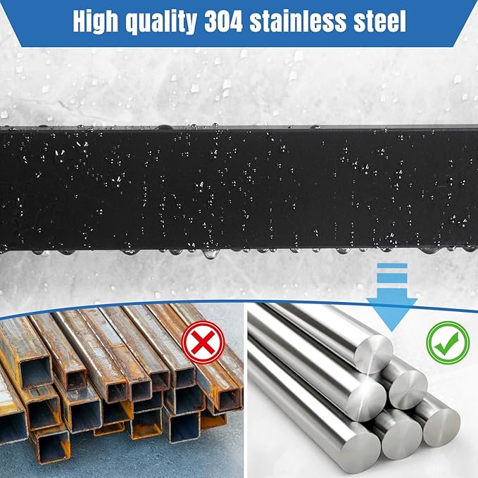 Magnetic Knife Holder for Wall, 10 Inch black Magnetic Knife Strip no Drilling with 2 Hooks, Stainless Steel Magnet Knife Holder, Powerful Magnetic Knife Rack for Knives, Utensils and Tools