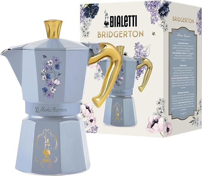 Bialetti – Moka Express Bridgerton: Iconic stovetop Espresso Maker – Official Netflix License, 6 Cups (6 oz.), Aluminum