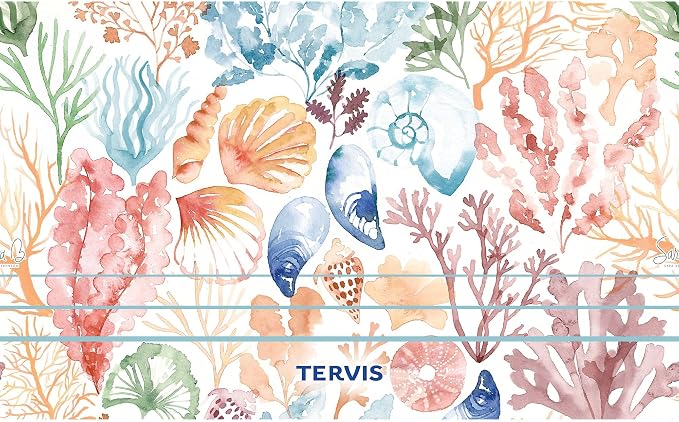 Tervis Traveler® Stainless Steel 20oz Traveler™ with Slider Lid | Sara Berrenson - Marine Mosaic | Double-Wall Vacuum Insulated Travel Cup, Keeps Drinks Hot