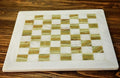 RADICALn 15 Inches Handmade Marble White and Green Onyx Chess Board | Natural Marble Veining, Luxury Decor, Elegant Gift, Home Decor, Chess Board for adults