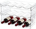 Stackable Wine Rack,Wine Bottle Holder for Inside Cabinet,for Pantry,Refrigerator,Countertop Organization-3 Tiers for 12 Bottles