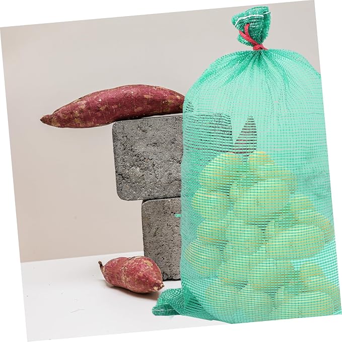 50pcs Onion Storage Mesh Bags Drawstring Produce Bags Mesh Produce Storage for Carrots Garlic Corn