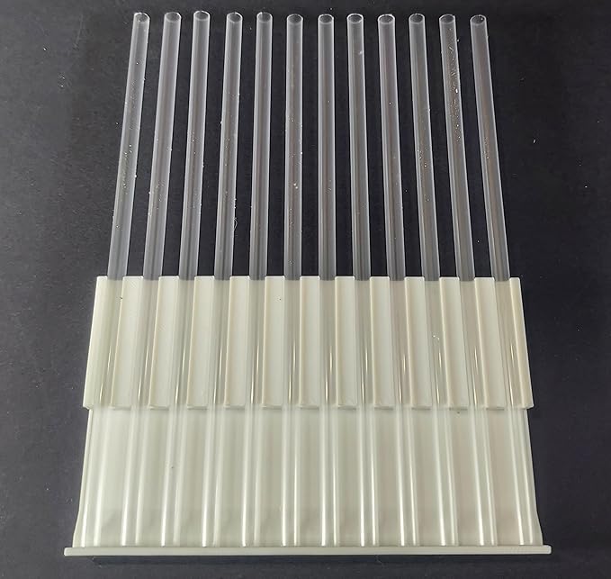 Pair of Honey Straw Filling Machine Extra Holder - Holds 12 Straws at once for Sealing - One with Built-in Stop and one for Freehand