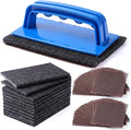 Reallnaive 31 Pcs Griddle Cleaning Kit Screen Holder Grill Screens Cleaning Pads Heavy Duty Abrasive Mesh Pads for Flat Tops, Cast Iron, Stainless Steel Griddle Cleaner Accessories Bundle (Blue)