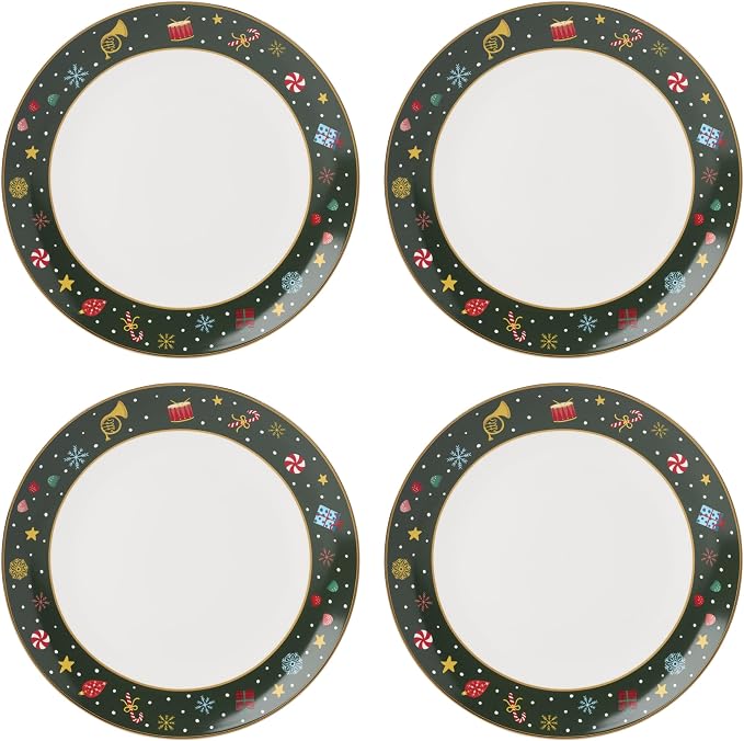Lenox Nutcracker Ballet Collection, Porcelain Dinnerware and Serveware, Dinner Plates, Set of 4
