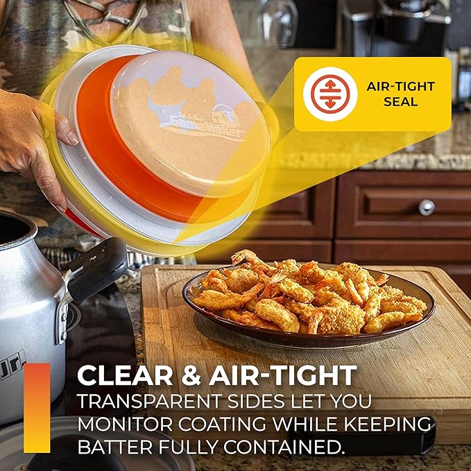 CanCooker Collapsible Plastic Batter Bowl | Mess-Free Breading Shaker Container & Mixer | Ideal for Fish Fry, Fried Chicken, Onion Rings, Wings & More