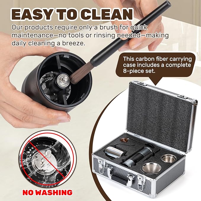 Electric Coffee Grinder Dual-Mode Electric and Manual Grinding 7-Speed Precision Grinding Portable Coffee Bean Grinder Suitable for Espresso, French Press, and Drip Coffee