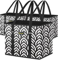 BALEINE 3Pk Reusable Grocery Bags, Foldable Shopping Bags for Groceries with Reinforced Bottom & Handles (Honeysuckle)