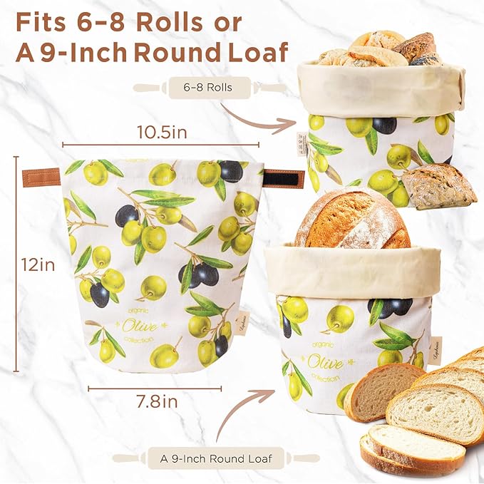 Reusable Beeswax Bread Bag for Homemade Sourdough, Natural Sourdough Bread Storage Bags, Keep Fresh, Bakery Essentials | Breathable material, Freezer safe, Reusable, Durable, Extra-large