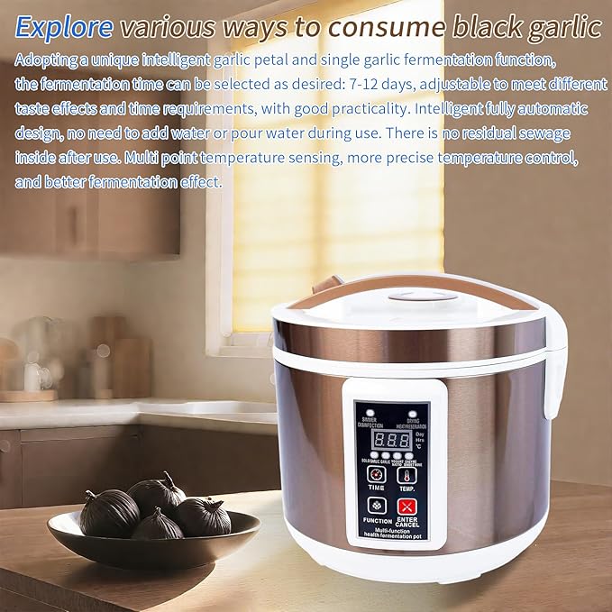 5L Black Garlic Fermenter,110V Yogurt Maker with Adjustable Temperature & Time Control,Garlics Maker Multi, Clove Garlic Cooker, Kimchi machine,Sweet Rice Wine Maker Full Automatic,Natto Maker