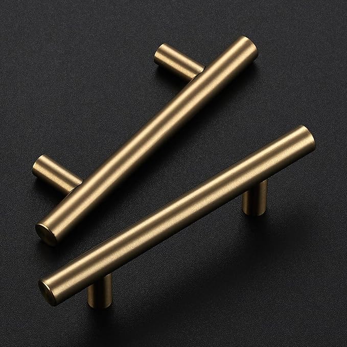 Ravinte 60 Pack 5 Inch Cabinet Pulls Champagne Bronze Stainless Steel Kitchen Drawer Pulls Cabinet Handles 5 InchLength, 3 Inch Hole Center