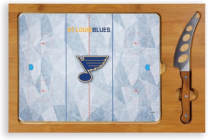 PICNIC TIME NHL unisex-adult NHL Icon Glass Top Cutting Board & Knife Set