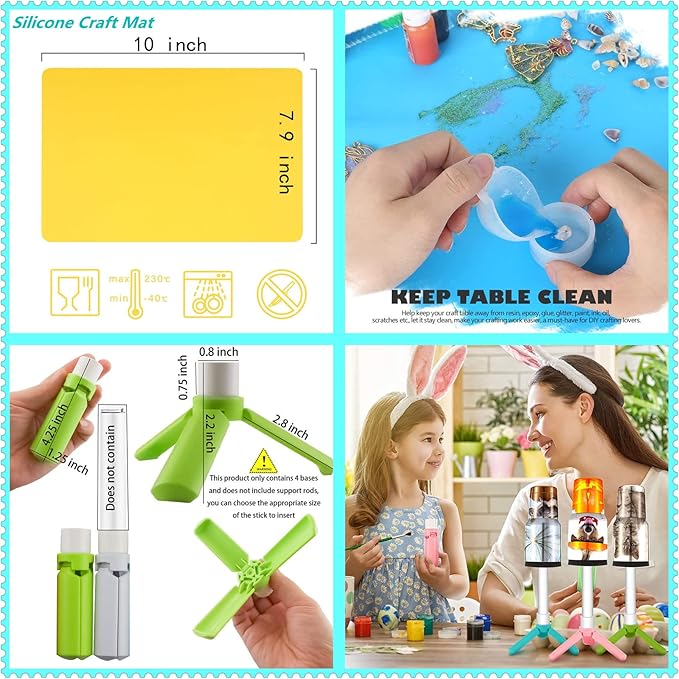Multi Cup Turner for Tumblers,4X Cup Spinner for Tumblers with 4 ON/Off Switch for Epoxy Resin Tumblers Creating Craft…