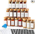 DWTS DANWEITESI 36 Pcs Glass Spice Jars - 4oz With Bamboo Lids, Empty Bottles With Labels, Kitchen Spice Jars With Shaker Lids