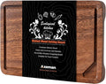 Axeman Mini 9x6" Walnut Wood Cutting Board with Juice Groove for Kitchen Countertop, USA-Sourced Thick American Black-Walnut Wooden Chopping Board Charcuterie Board Butcher Block for Meat Vegetables