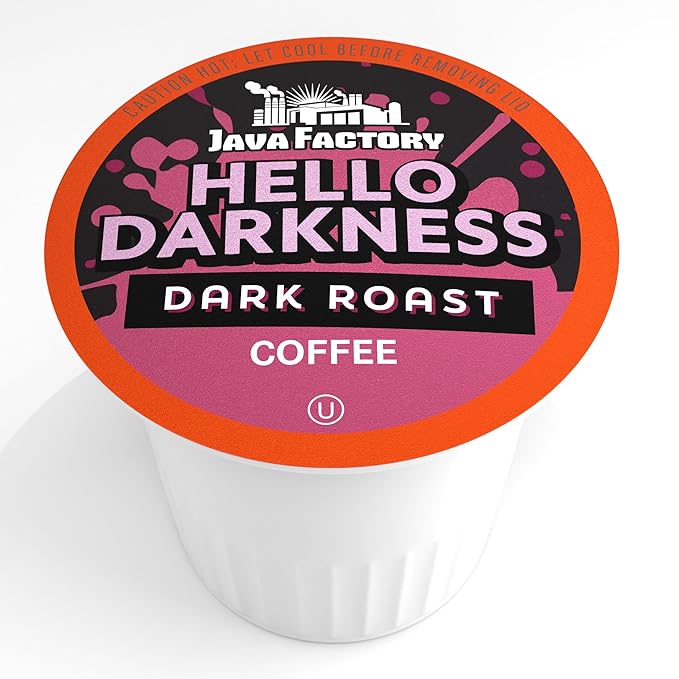 Java Factory Coffee Pods Dark Roast Coffee for Keurig K Cup Brewers, Hello Darkness, 80 Count