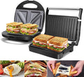 Aigostar Panini Press Grill Sandwich Maker with Non-Stick Double-Sided Heating Sandwich Press, Indicator Light, Locking Lid, Cool Touch Handle