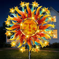 60.3" Solar Wind Spinner Outdoor Metal Sun Kinetic Sculpture – Dual-Sided Garden Spinner with Waterproof LED Vine Lights, Rust-Proof Yard Art Decor for Patio, Lawn & Pathway