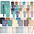 Feifeiya 72 Pcs/ 24 Set Christian Gifts Bulk 24 oz Bible Verse Plastic Tumbler with Lids and Straws Inspirational Prayer Notepads Religious Pen Church Cups Gift for Christian Christmas Party Favors