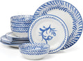 Oneida Dinnerware Set, Solear Blue 12-Piece Set, Service For 4, Stoneware Material, Dishwasher And Microwave Safe, Home And Kitchen, Kitchen And Dining, Dinner Plates And Bowls Sets (Blue, 12 Pieces)