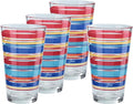 Officially Licensed Fiesta Stripes 16-Ounce Tapered Cooler Glass (Set of 4) (Bright Stripes Collection)