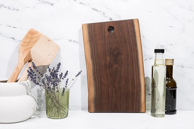 Live Edge Black Walnut Cutting Board, American Amish Handmade, Each Cutting Board is Unique, X Large Cutting Board 10" x 15"…