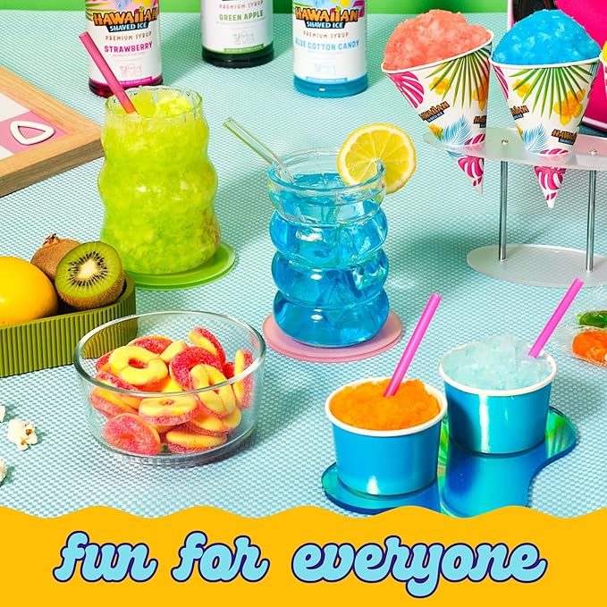 Hawaiian Shaved Ice Peach Syrup - Nut Soy Dairy Free - Flavor Fluffy & Crunchy Snow Cones - Shelf Stable - Makes 8 Servings - 16 ounces