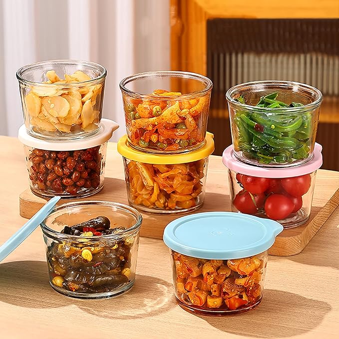 Garnish Outdoor Picnic Box, Airtight Glass Lunch Bento Boxes, Glass Meal Prep with Lids, Strong & Healthy Glass Meal Prep Containers, for Oven, Freezer, Dishwasher, Vegetables