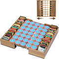 Acacia Wood Coffee Drawer Organizer, 35 Slot K Cup Drawer Organizer, Expandable Coffee Pod Drawer Organizer with Side Pull Out Tea Bag Holder for K Cups and Pods