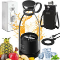 Upgraded Fresh Juice Blender Portable, Juicer Portable Blender Shake, 380ML USB/Magnetic Charging for Shakes and Smoothies, with Travel Cup and Lid (Black,Magnetic charging)