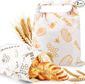 Reusable Beeswax Bread Bags for Homemade Bread with Zipper,Cotton Sourdough Bread Storage Bags,Airtight Freshness Keeper Bakery Essentials (2 Packs)