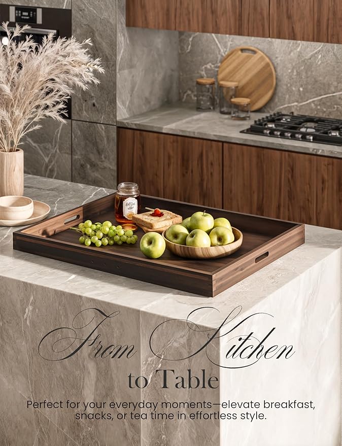 TIDITA Stove Top Covers for Electric Stove 30”x22” (Outer) / 28.9”x20.8” (Inner) - Acacia Wood Noodle Board Gas Stovetop - Stove Top Covers for Gas Burners, Sink Cover For Counter Space (Walnut color)