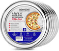 New Star Foodservice Restaurant-Grade Aluminum Pizza Pan/Tray, Wide Rim, 10 Inch, Pack of 6