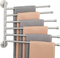 Alise Swivel Towel Rack, SUS304 Stainless Steel 6 Arms Towel Bar, Space Saving Swing Out Towel Rack, Towel Hanger for Bathroom, Wall Mount Drying Racks for Laundry, Brushed Nickel