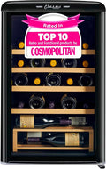 Unique Appliances Classic Retro Electric Wine Cooler, 28-Bottle Wine Fridge with Adjustable Wooden Shelves and Intuitive Digital Control Panel, Single Zone, 21", Midnight Black