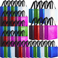 Eccliy Reusable Gift Bags Set Glossy Grocery Gift Tote Bag with Handle for Wedding, Bridal Shower, 4th of July, Summer Event(10 x 8 x 4.7 Inch,Colorful,80 Pcs)