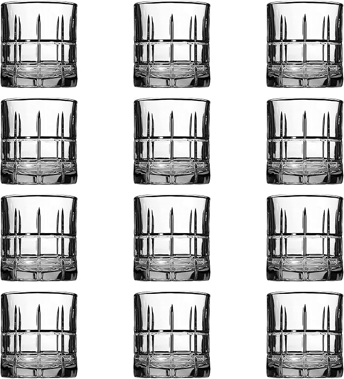 Anchor Hocking Manchester Rocks Old Fashioned Whiskey Glasses, 10.5 oz (Set of 12) -