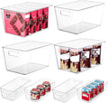 Vtopmart 8 Pack Clear Plastic Storage Bins with Lid Set, 4 Large and 4 Small Pantry Organizers and Storage Bins with Handle, Storage Containers for Pantry, Kitchen, Fridge, Cabinet Organization