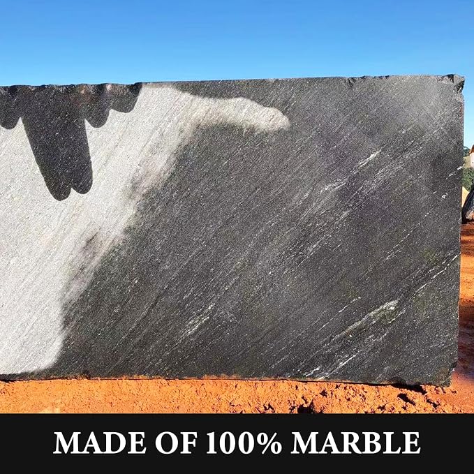 Koville Granite Cutting Board for Kitchen, 12x8 Inches Stone Slab Pastry Cheese Board, Rectangular Serving Tray for Bathroom Countertop, Marble Vanity Tray for Jewelry Cosmetics Perfume (Black Galaxy)