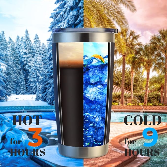 DOMICARE 20oz Stainless Steel Tumbler Bulk with Lid, Double Wall Vacuum Insulated Travel Mug, Powder Coated Coffee Cup, Powder Navy, 8 Pack