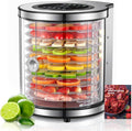 Reemix Food Dehydrator, 10 Tier Stainless Steel Rotating Trays, 850W Dryer for Beef Jerky, Fruits, Vegetables, Dog Treats, Clear View & Touch Control, 10 Presets & Custom, Easy-Clean