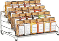 BOIVSHI Spice Organizer, 4 Tier Spice Rack Organizer for Cabinet, Adjustable Depth Spice Shelf for Countertop, Heavy Duty Seasoning Organizer for Cabinet, Counter, Pantry, Cupboard - Chrome,1 Pack